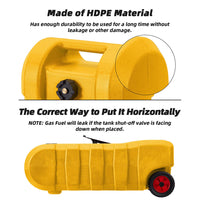 Garvee 15 Gallon Portable Fuel Caddy, 10-ft hose, siphon pump, 7.5 L/min manual nozzle, diesel/gasoline tank - Yellow