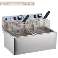 20L Dual Tank Electric Deep Fryer for Commercial/Home Use
