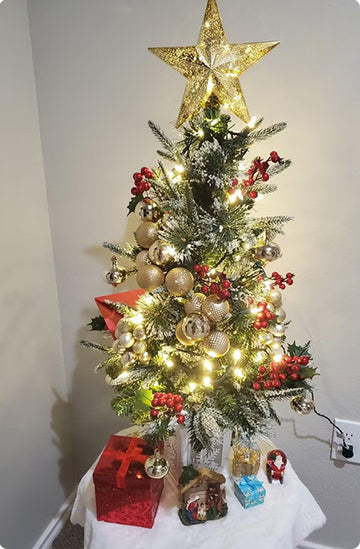 artificial christmas tree with lights