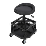 Garvee 330LBS Rolling Shop Stool Heavy-Duty Mechanic Stool With Casters For Garage, Comfortable Support, Black - Black