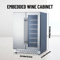 Garvee Beverage and Wine Cooler - Dual Zone, Built-in and Freestanding, Holds 54 Cans and 20 Bottles, Independent Temperature Control, Upgraded Quiet Compressor.