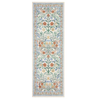 Garvee 2x6 Runner Rug for Entryway - Non-Slip, Washable, Stain-Resistant - Ultra-Thin Floral Carpet - Soft Faux Wool, Low Profile - Beige - Kitchen, Hallway, Bathroom