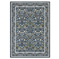 Garvee Floral 5x7 Area Rug Vintage Boho Washable Non-Slip Faux Wool Soft Stain-Resistant Low Pile Blue Living Room Bedroom