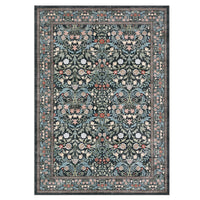 Garvee 8' x 10' Large Washable Floral Botanical Area Rug, Non‑Slip Vintage Carpet for Living Room, Soft Low‑Pile Rug for Dining Room & Bedroom, Black
