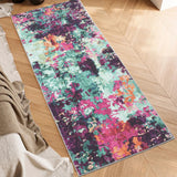 Garvee Abstract Multicolor 2x6 Washable Non Slip Runner Rug Low Pile Ultra Thin Carpet for Hallway Kitchen - Multicolor