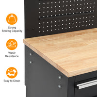 Garvee  61 x 19 Inch Tool Chest Workbench, 61-inch Rolling Tool Chest with Wheels, 10 Drawers, Multifunctional Tool Cart Mechanic Tool Storage Cabinet for Garage, Assembled Large Tool Box Storage Cabinet, Black (Copy)