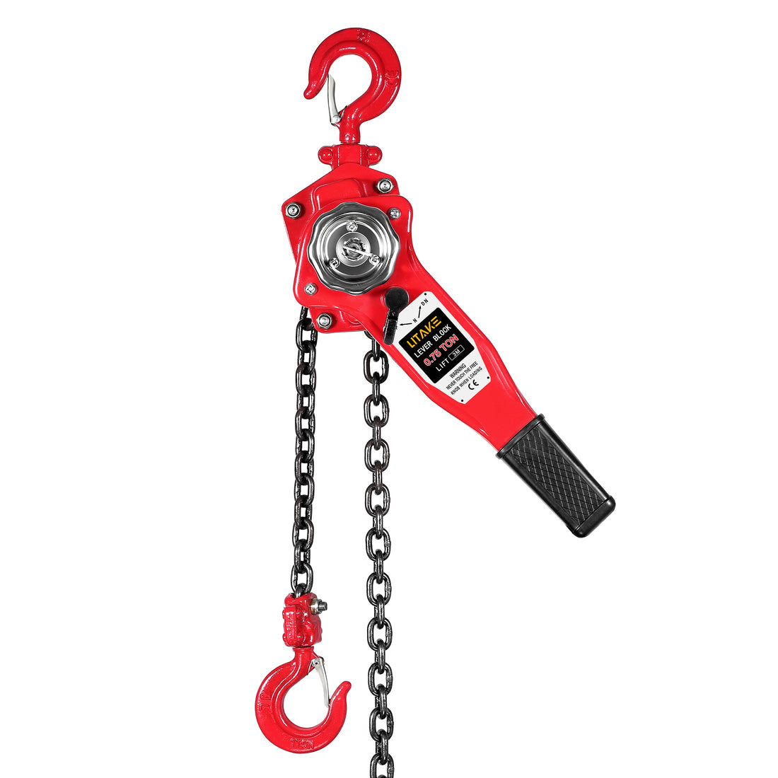 Lever Chain Hoist, Manual Lever Hoist Come Along 0.75 TON /1650 LBS, 10 Feet Lift Steel Chain with Heavy Duty Hooks Industrial Grade Steel for Lifting Pulling Building Garages Warehouse