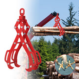 Garvee 28In Log Lifting Tongs with 4 Claw Timber, 360° Swivel, Heavy Duty Steel, Anti-Slip, Adjustable 3-32 Inch Opening, for Tractors & Firewood - Red