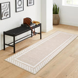 Garvee Kitchen Runner Rug 2x6, Modern Checkered, Washable & Non-Slip, 100% Polyester, Stain Resistant, TPR Backing, for Laundry Room & Hallways - Beige