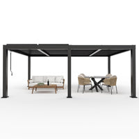 Garvee All-Aluminum Louvered Pergola 10' x 12', Outdoor Pergola with Adjustable Louvered Roof, Reinforced Aluminum Frame, Integrated Drainage System, Hardtop Gazebo for Patio, Deck, Gray