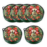 Garvee 6 Pack Christmas Wreath Storage Bags, Waterproof Clear PVC/PE Wreath Storage Containers with Sturdy Handles & Zippers, Holiday Decor Storage Organizer for Xmas and Seasonal Decorations, Green - Green
