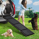 Garvee 63"×20" Portable Aluminum Dog Car Ramp, Folding Pet Ramp for Large Dogs with Non-Slip Surface Portable Dog Car Ramp for SUV Car & Truck, Outdoor Dog Ramp Up to 250 LBS - Standard