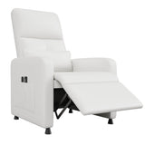 Garvee Power Recliner Chair, Adjustable Electric Recliner Ergonomic Overstuffed PU Leather Single Sofa, Tall Back, Padded Seat, 2 Side Pockets and USB Port, Home Theater Seating for Living Room, White - PU White