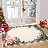 Garvee Christmas Santa Claus Area Rug - Non Slip, Washable - Soft Low Pile - Classic Red Print - 2x3 Size - Indoor Entryway, Living Room - Santa Claus Red
