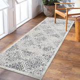 Garvee Moroccan Washable Runner Rug 2x6 Non Slip Ultra-Thin Chenille Fabric TPR Backing Grey Hallway Kitchen Bathroom Bedroom - Beige/Gray