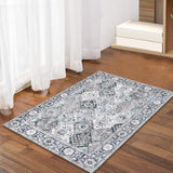 Garvee Area Rug, Rugs for Living Room，Washable Vintage Rug, Non-Slip Low Pile Throw Soft Rugs with Rubber Backing, Washable Rugs, Kitchen Rugs,Vintage Rugs,Washable Rug, Carpet for Dining Room Living Room. - Gray Green
