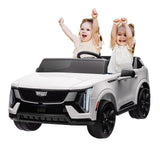 Garvee 24V 2-Seater Kids Ride On Car Licensed Cadillac Electric Toy with 2.4G Remote, Spring Suspension, Music, LED Lights, Battery Powered for Toddlers Outdoor Fun - White
