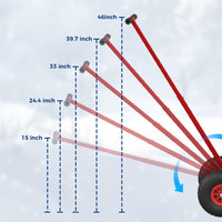 Garvee Heavy-Duty Snow Pusher with Wheels 30in Wide Blade 5-Position Adjustable Handle Steel Frame Anti-Slip Wheels Driveway Sidewalk