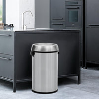Garvee 17 Gallon Flip Top Trash Can, Commercial Grade Heavy Duty Brushed Stainless Steel Outdoor Trash Can, Large Kitchen Trash Can, Silver