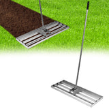 Garvee lawn leveling rake with adjustable steel handle 30”x10”,Durable metal construction for soil grading & yard care. Perfect for gardens & lawns