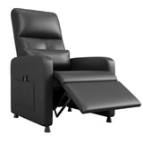 Garvee Power Recliner Chair, Adjustable Electric Recliner Ergonomic Overstuffed PU Leather Single Sofa, Tall Back, Padded Seat, 2 Side Pockets and USB Port, Home Theater Seating for Living Room, Black - PU Black