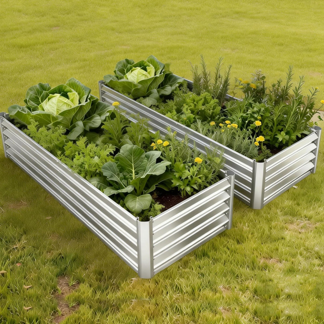 Garvee All-Weather Protection Raised Garden Bed - Galvanized Metal Planter Box with Clear Canopy, Large Screen Windows, Mini Greenhouse for Outdoor Vegetables and Flowers, Silver, 175x84x28cm, Color: Silver, Specs: With a canopy, Size: 175*84*28cm