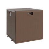 Garvee 28-Gallon Resin Deck Box Waterproof Lockable Dual-Function Seating Wood Grain Finish Brown Patio Storage Bench for Garden Pool