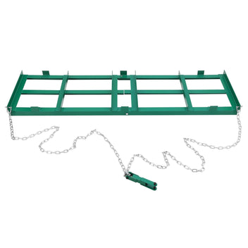 Garvee 6FT Drag Harrow Driveway Grader, Heavy Duty Power Rake w/ 6 Ft Chain, Tow Behind Lawn Rake for Atv, Utv, Tractor, Mower, Land Leveler for Gravel, Sand, Soil, Hay