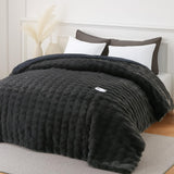 Garvee Electric Heated Blanket Queen Size, Ultra Soft Heated Comforter, Fast Heating with 6 Heating Levels & 10 Hours Auto Off, Warm Gift, Dark Grey - Dark Grey