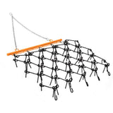 Garvee Heavy Duty 5x4.5FT Drag Harrow - 3/8" Thick Steel Mesh with Reinforced Tines, ATV/UTV Tow Behind Harrow for Leveling & Grading Soil, Arena, Pasture Black+Orange - Orange