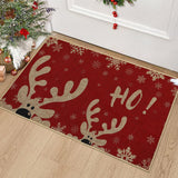 Garvee Christmas Door Mat 17x29 Inch Red Reindeer Snowflake Rug Non Slip Washable Durable Entryway Indoor Holiday Doormat - Reindeer|Red