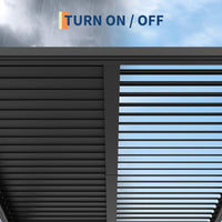 Garvee Louvered Pergola 10' x10' , Outdoor Pergola with Adjustable Louvered Roof, Reinforced Aluminum Frame, Integrated Drainage System, Hardtop Gazebo for Patio, Deck, Gray