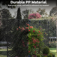 Garvee 4 PCS Raised Garden Bed with Trellis, 65.4" W x 63"Tall Plastic Planter Box for Climbing Plants, Outdoor Vertical Garden with Privacy Screen for Patio, Balcony, Backyard – Sturdy & Lightweight