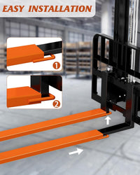 Garvee 84" Forklift Extensions, 4.5" Wide Steel Pallet Fork Sleeves, 4600 lb Capacity, Orange