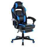 Garvee Ergonomic Computer Gaming Chair, Home Office Chair with Footrest, Headrest & Lumbar Support, 360° Swivel Height Adjustable Video Game Chair, 300LB Capacity for Adults and Teens, Black & Blue - Black & Blue
