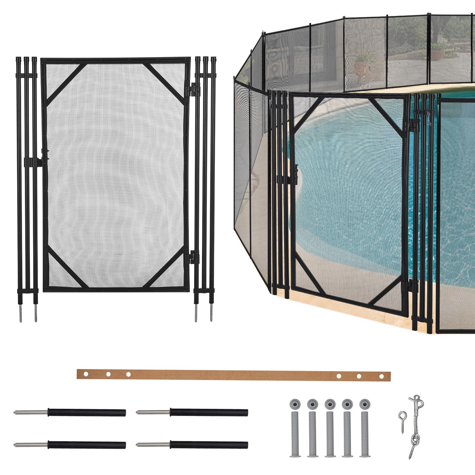 Garvee 4Ft x 2.5Ft Pool Fence Gate with Stainless Steel Latch, Heavy ...