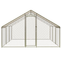 Garvee Large Metal Chicken Coop, Walk-in Poultry Cage, Chicken House with Waterproof and Anti-Ultraviolet Cover for Outdoor Yard Farm Silver - 9.8*19.7*6.6FT