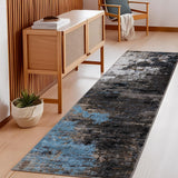 Garvee Washable Area Rugs 2x6 Non-Slip Abstract Runner, Ultra-Soft Pearl Velvet, Stain Resistant, Low Pile, Grey Brown, Indoor Bedroom Kitchen Laundry - Gray-Brown