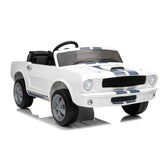 Garvee Ride - P Series: 24V 2 Seater Ride On Electric Car Shelby GT350 with Remote Control, Safety Belt, LED Lights, 2 Speeds, White - Kids Outdoor Fun - White