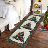 Garvee Christmas Tree Area Rug 2x6 Buffalo Plaid Xmas Tree Pattern Non-Slip TPR Rubber Backing Washable Faux Wool Low Pile Indoor Living Room Bedroom - Dark Green