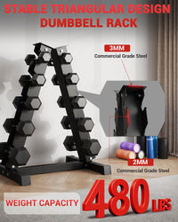 Garvee A-Frame Dumbbell Rack, 5-Tier Vertical Weight Racks for Dumbbells, Heavy Duty Steel Weight Storage Stand, Space Saving Design, Perfect for Home Gym Fitness Storage, Black