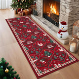 Garvee Christmas Kitchen Runner Rug 2x8, Non-Slip, Washable Low Pile, Polyester, Durable Soft Faux Wool, Red, Hallway Bedroom Entryway - Red