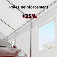 Garvee 13' X 20' Heavy-Duty Carport with Detachable Sidewalls, Front & Rear Doors, Sandbags for Cars, Boats, Trucks & Motorcycles, White