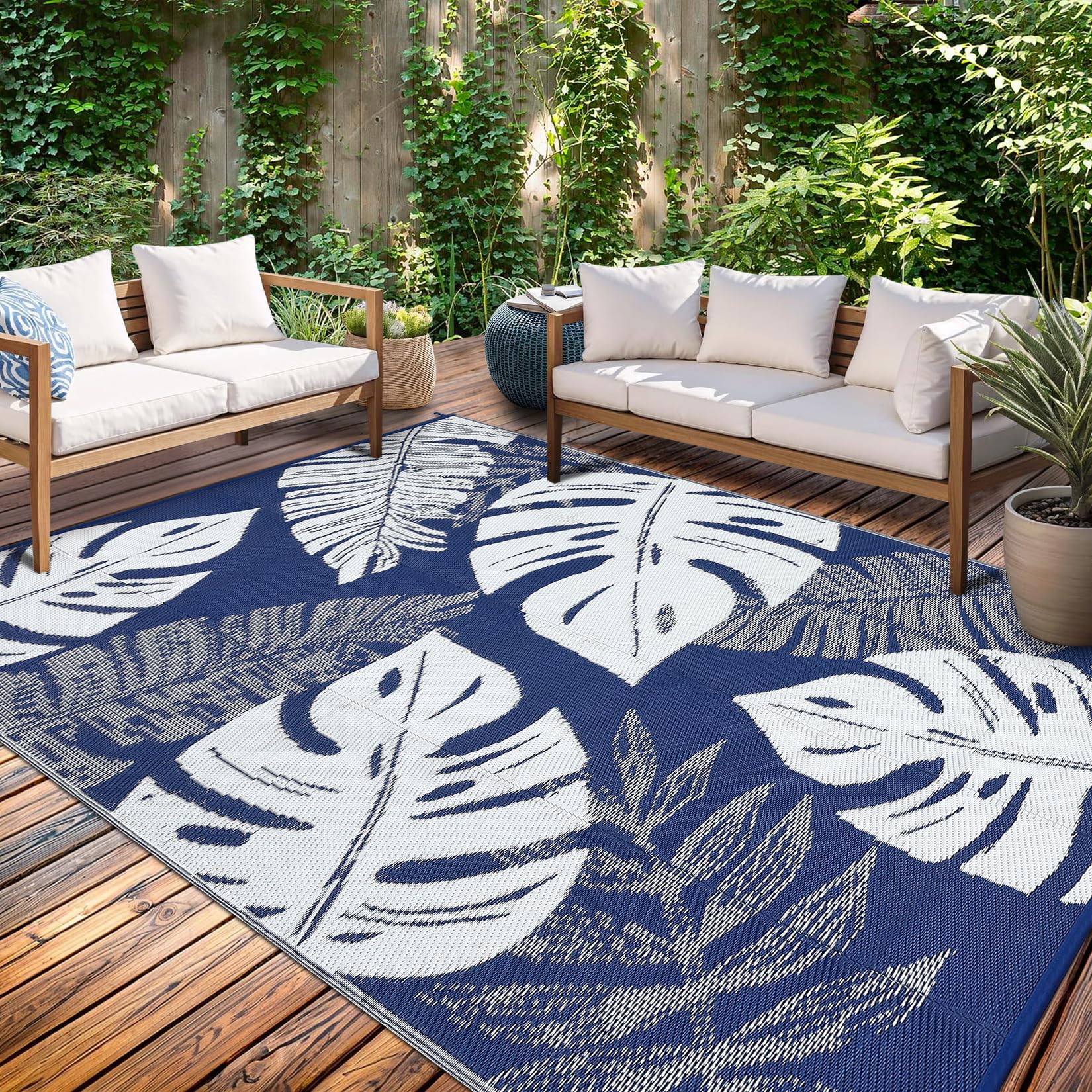 Garvee Ultra Large Area Rug 10X20 Non-Slip Waterproof Outdoor Mat Blue ...