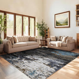 Garvee Modern Abstract Area Rug 5x7 - Vibrant Colorful Print, Machine Washable, Pearl Velvet, Non-Slip Backing, Low Pile, Grey Brown, Bedroom Living Room - Gray-Brown