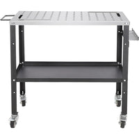 Garvee Welding Table 36x24 Steel 1200lbs Capacity Locking Wheels Portable Heavy Duty Workbench with Tool Slots for Garage Workshop