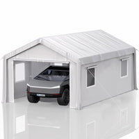 Garvee 13' X 20' Heavy-Duty Carport with Detachable Sidewalls, Front & Rear Doors, Sandbags for Cars, Boats, Trucks & Motorcycles, White