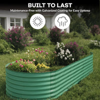 Garvee 10' X 4' X1.5' Beige Oval Galvanized Steel Raised Garden Bed Kit Durable Modular Metal Planter Open Bottom for Vegetables Flowers Herbs