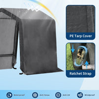 Garvee 10x10FT Gray Outdoor Portable Storage Shed with Roll-Up Door & Vent,Heavy-Duty Shelter Waterproof PE Tarp, UV-Resistant Storage Sheds for Motorcycle, Firewood, Garden and Tools, Gray