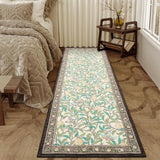 Garvee Washable Runner Rug 2x6 Non Slip Kitchen Hallway Runner Leaf Botanical Print Low Pile Throw Carpet Modern Home Decor Mat for Laundry Bathroom Indoor Use, Dark Beige - Beige